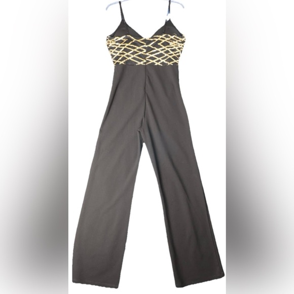 Haute Monde Jumpsuit Sequined Bodice Straight Leg NWT Date Night Rave Party Club - Picture 3 of 14